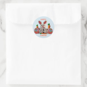 Happy Oaster Bunny Runder Aufkleber