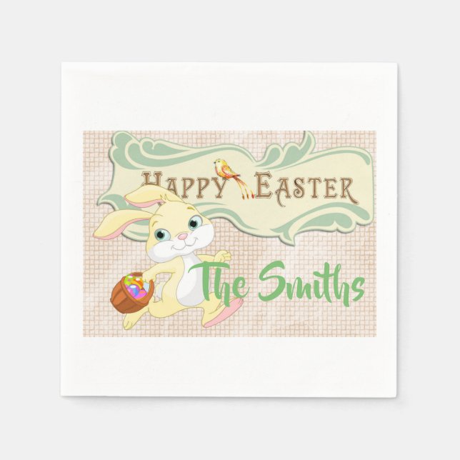Happy Oaster Bunny Serviette (Vorderseite)