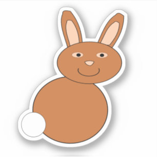 Happy Oaster Bunny Shaped Aufkleber