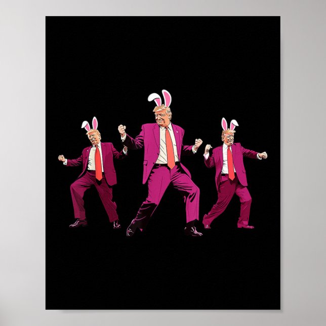 Happy Oaster Bunny Spring Hunt Eggs Rabbit Funny Poster (Vorne)