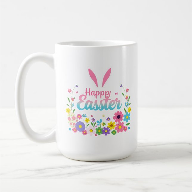 Happy Oaster Bunny Spring Ostereier Ostern Kaffeetasse (Links)
