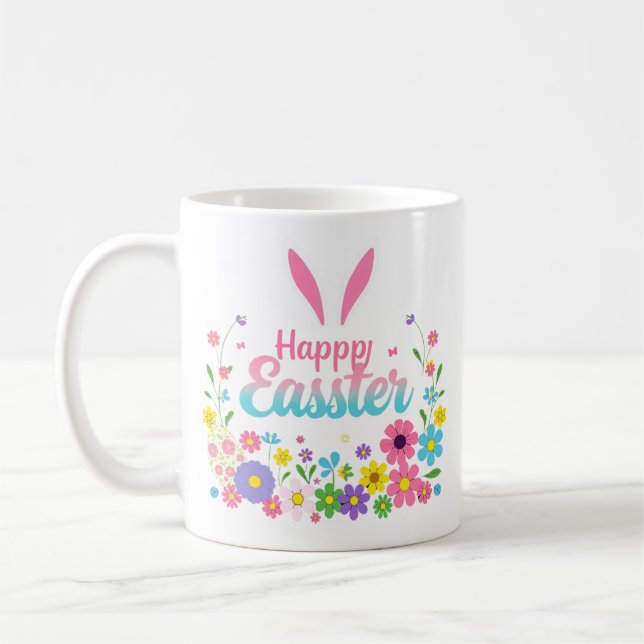 Happy Oaster Bunny Spring Ostereier Ostern Kaffeetasse (Links)