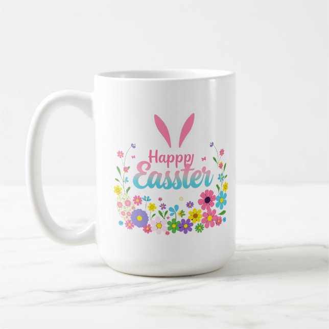 Happy Oaster Bunny Spring Ostereier Ostern Kaffeetasse (Links)