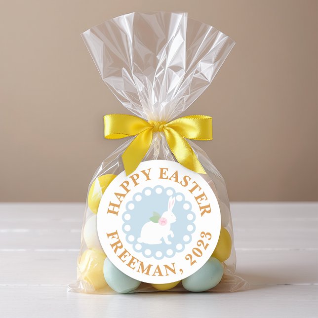 Happy Oaster Bunny Sticker - Kundenname (Favor Sticker)