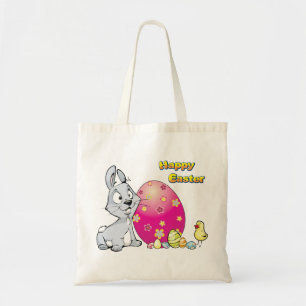 Happy Oaster Bunny und Baby Chick Tragetasche