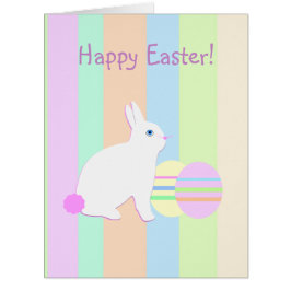 Happy Oaster Bunny und Eier auf Streifen