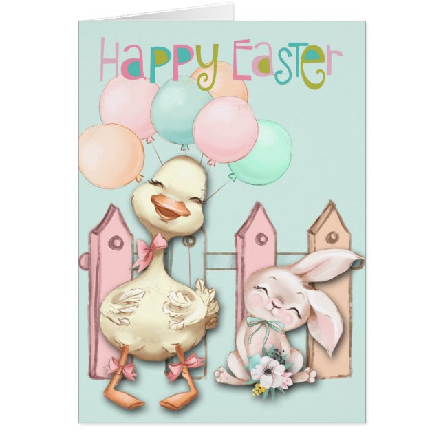 Happy Oaster Bunny und Ente mit Balloons (Vorne)