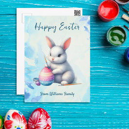 Happy Oaster, Bunny Water färben ein Osterei Feiertagspostkarte