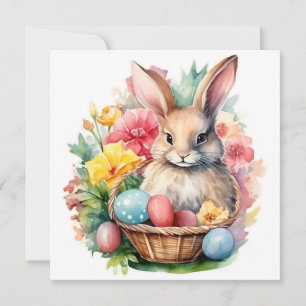 Happy Oaster Bunny Watercolor Malerei Einladung
