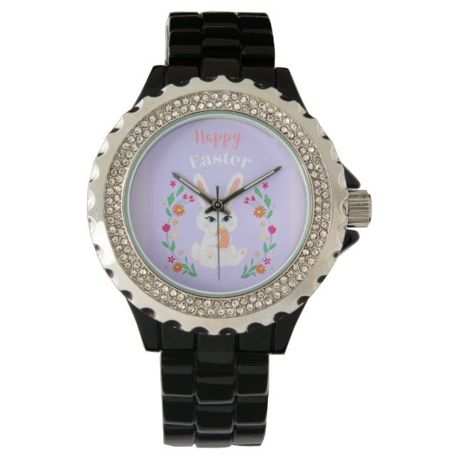 Happy Oaster Bunny Womens Watch Armbanduhr (Vorderseite)