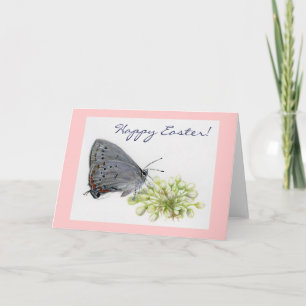 Happy Oaster Butterfly Aquarellmalerei Feiertagskarte