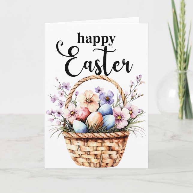 Happy Oaster Card, Osterkorbkarte Feiertagskarte (Vorderseite)
