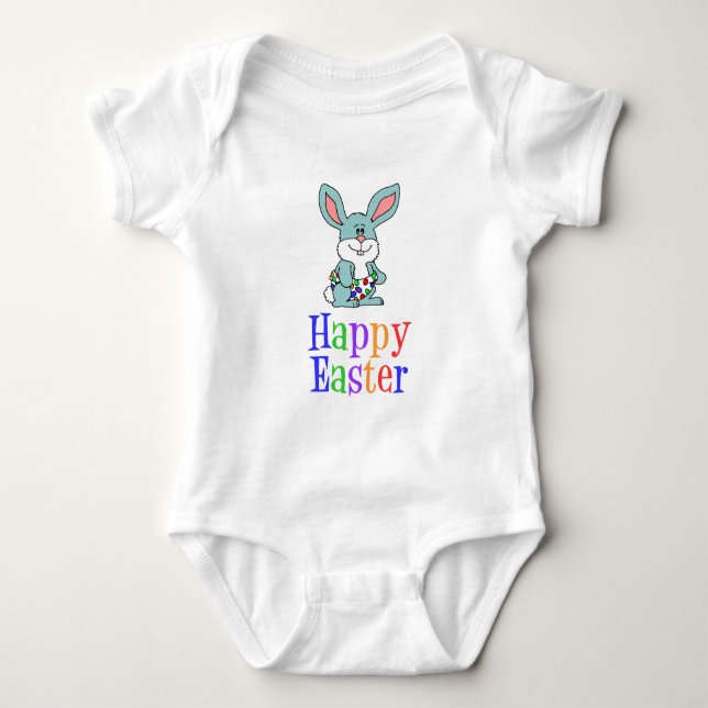Happy Oaster Cartoon Bunny Baby Strampler (Vorderseite)