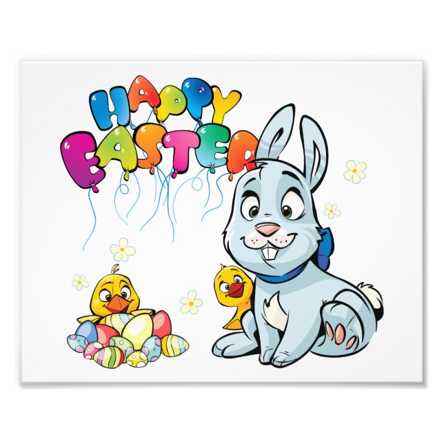 Happy Oaster Cartoon Fotodruck (Vorne)