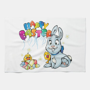 Happy Oaster Cartoon Küchentuch