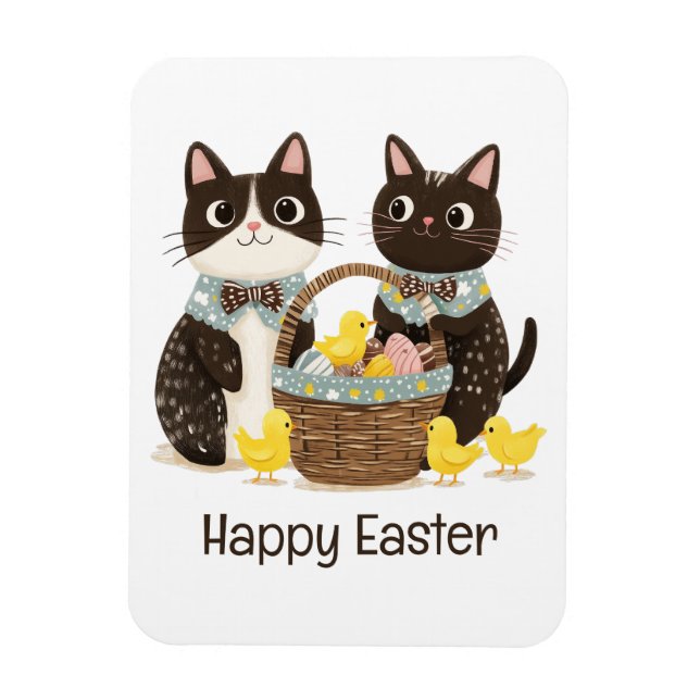 Happy Oaster Cats Osterkörbe Baby Chicks Magnet (Vertikal)