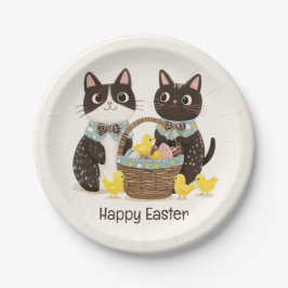 Happy Oaster Cats Osterkörbe Baby Chicks Pappteller