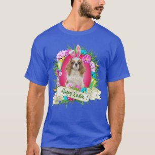 Happy Oaster Cavalier King Charles Spaniel Wearing T-Shirt