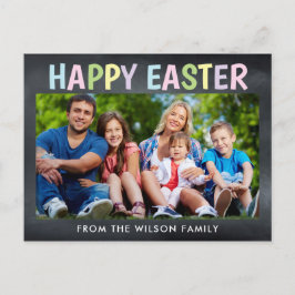 Happy Oaster Chalkboard Foto Postkarte
