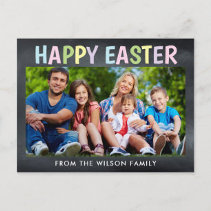 Happy Oaster Chalkboard Foto Postkarte
