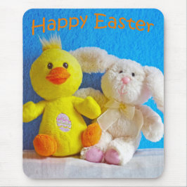 Happy Oaster Chick + Bunny Mousepad