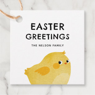 Happy Oaster chick niedliches Gelbhühnchen Geschenkanhänger
