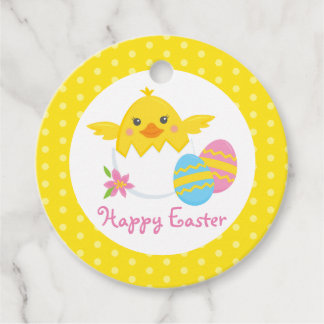 Happy Oaster Chick Round Geschenk oder Gefallen Ta Geschenkanhänger