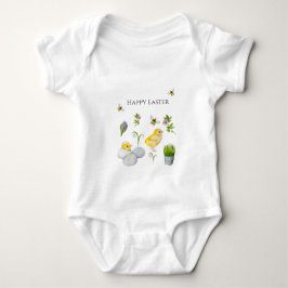 Happy Oaster chick und Frühlingsblumen Baby Strampler