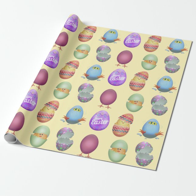 Happy Oaster Chicks Geschenkpapier (Ungerollt)