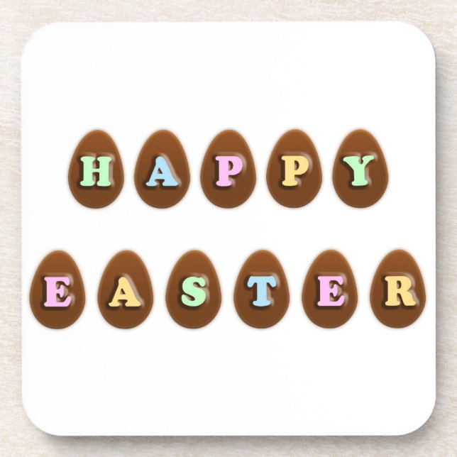 Happy Oaster Chocolate Eggs Getränkeuntersetzer (Vorderseite)
