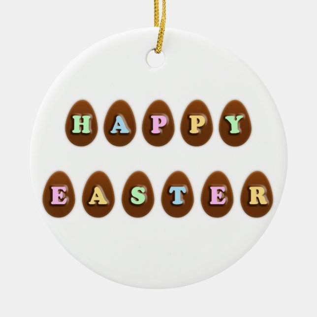 Happy Oaster Chocolate Eggs Keramikornament (Vorne)