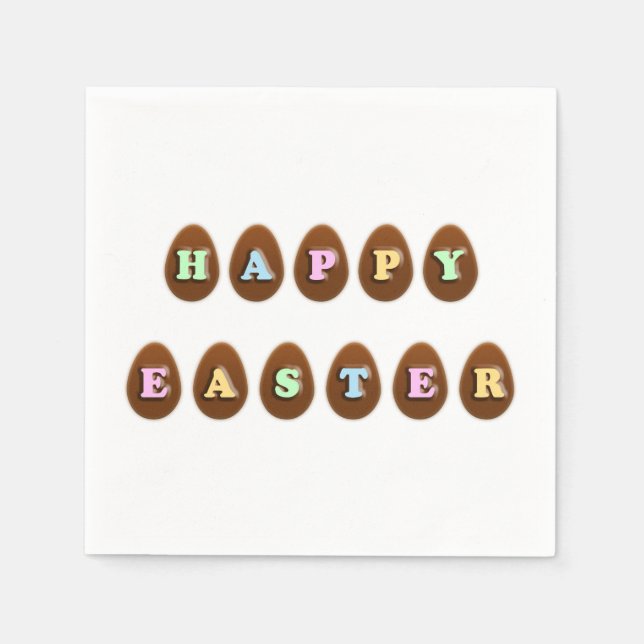 Happy Oaster Chocolate Eggs Serviette (Vorderseite)