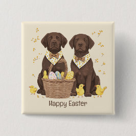 Happy Oaster Chocolate Labrador Retriever Hunde Button