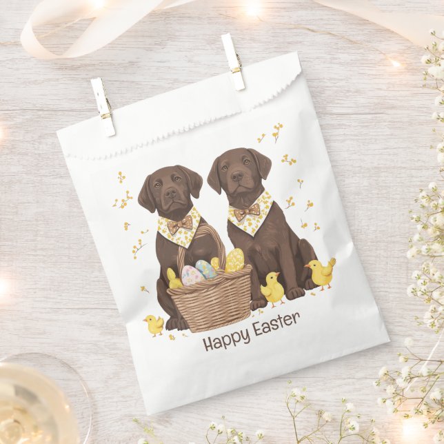 Happy Oaster Chocolate Labrador Retriever Hunde Geschenktütchen (Ausgeschnitten)