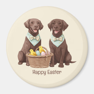 Happy Oaster Chocolate Labrador Retriever Hunde Magnet