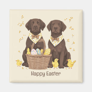 Happy Oaster Chocolate Labrador Retriever Hunde Magnet