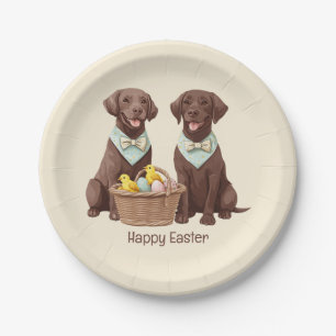 Happy Oaster Chocolate Labrador Retriever Hunde Pappteller
