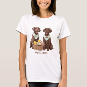Happy Oaster Chocolate Labrador Retriever Hunde T-Shirt