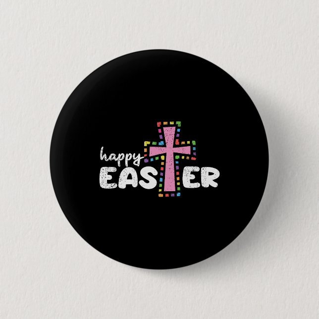 Happy Oaster Christlich Ei Junting Spring Cross Button (Vorderseite)