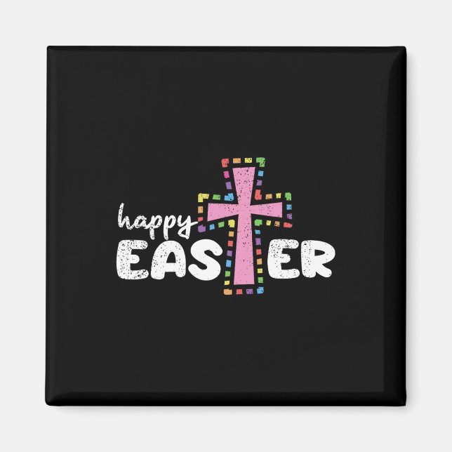 Happy Oaster Christlich Ei Junting Spring Cross Magnet (Vorne)
