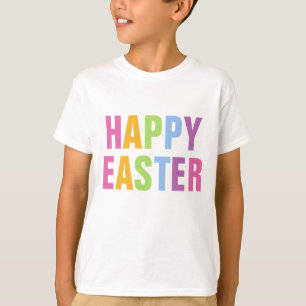 Happy Oaster Colorful Rainbow Typografy T-Shirt