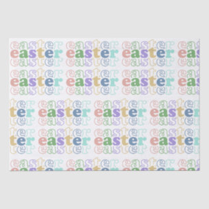 Happy Oaster Colorful Typografy Seidenpapier