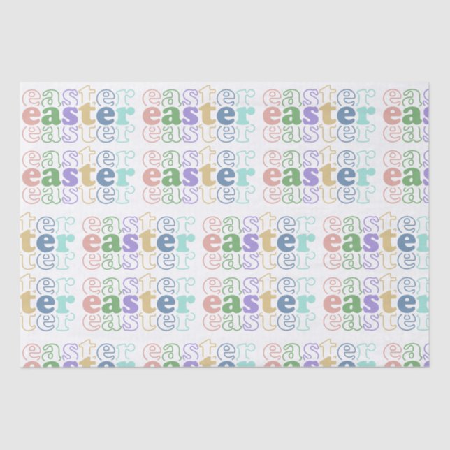 Happy Oaster Colorful Typografy Seidenpapier (Vorderseite)