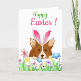 Happy Oaster | Corgi mit Ostersonnigen Ohren Funny Feiertagskarte