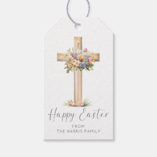 Happy Oaster Cross floral Geschenkanhänger