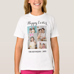 Happy Oaster Custom 4 Foto Collage Familie Ostern T-Shirt