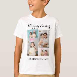 Happy Oaster Custom 4 Foto Collage Familie Ostern T-Shirt
