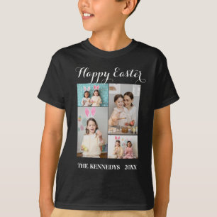 Happy Oaster Custom 4 Foto Collage Familie Ostern T-Shirt