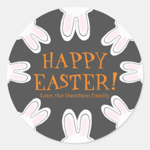 Happy Oaster Custom niedlich Peeking bunnies lusti Runder Aufkleber