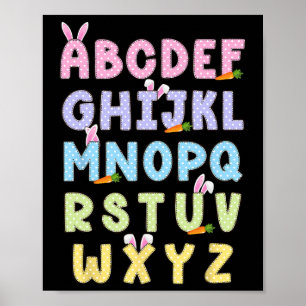 Happy Oaster Day Alphabet Abcs Elemeno für Lehrer Poster